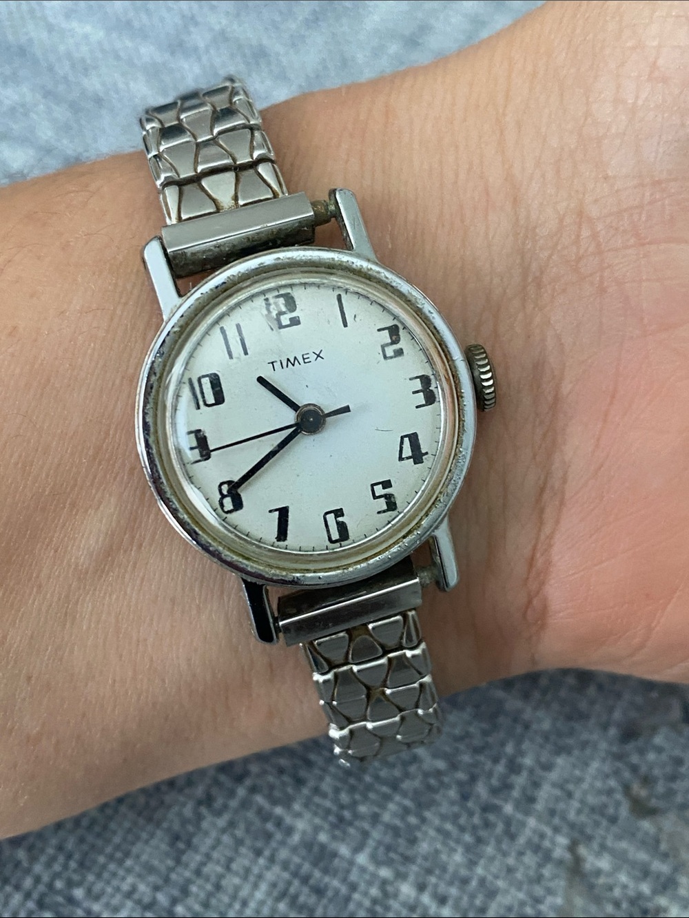 Timex Silver and White Women's Bracelet Watch
